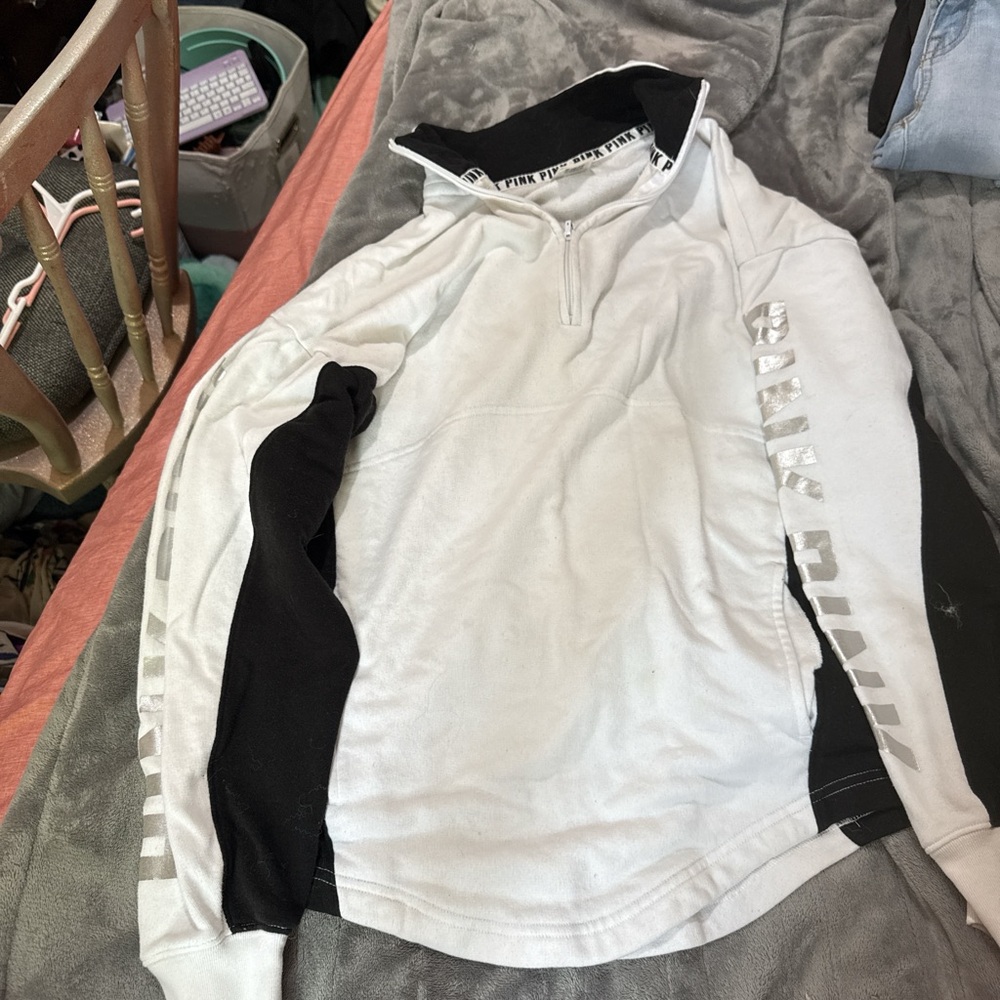 Victoria's Secret Pink Black and White Hoodie